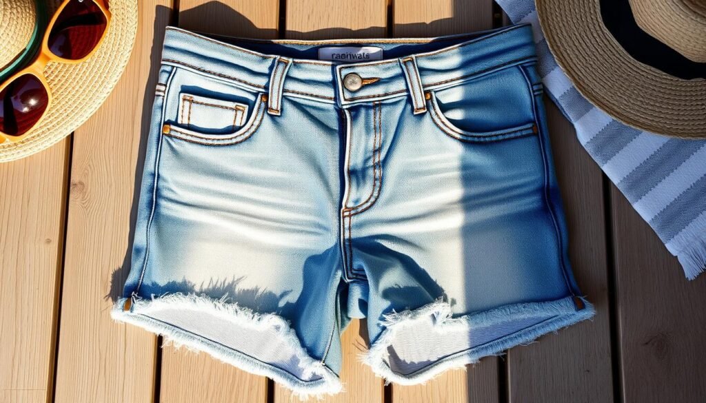 slim-fit denim shorts